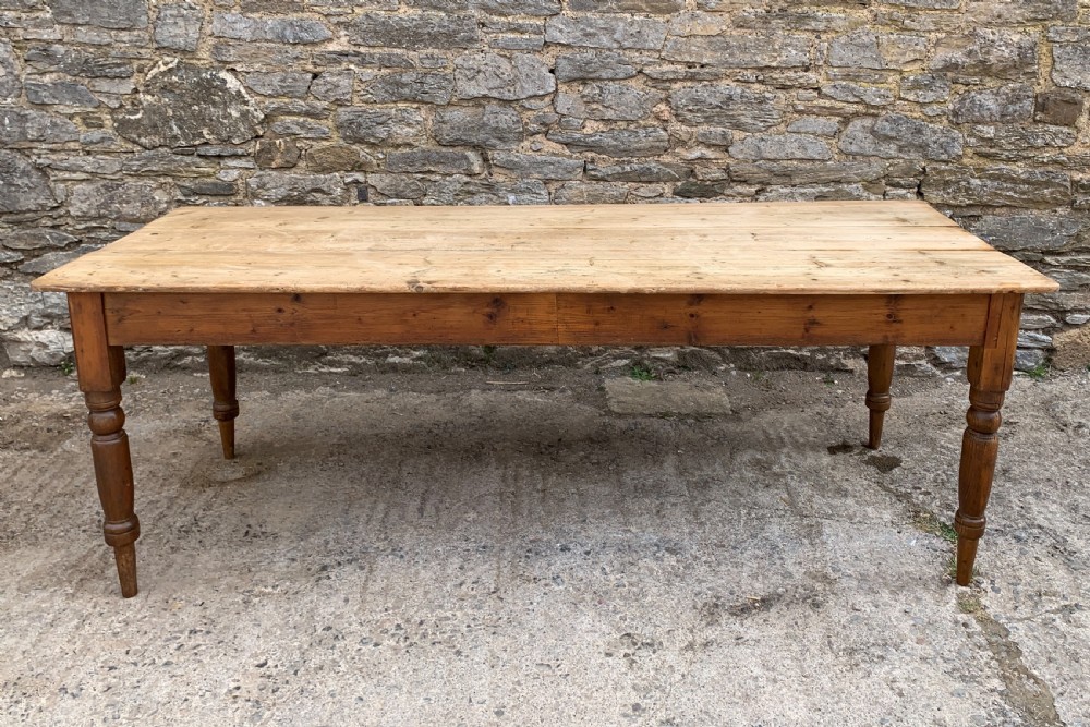 Large Antique Pine Farmhouse Table
