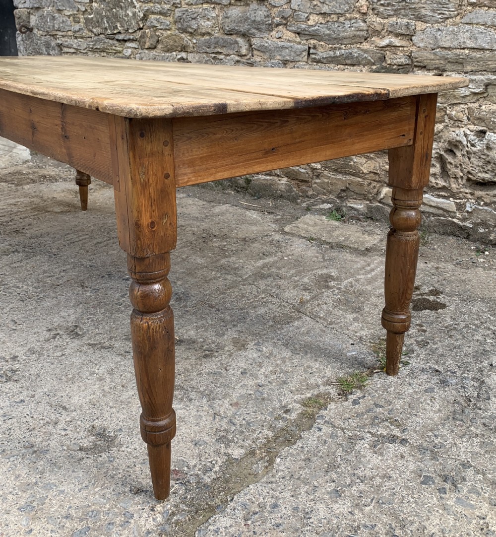 Large Antique Pine Farmhouse Table View IV