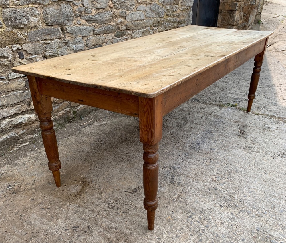 Large Antique Pine Farmhouse Table View VI