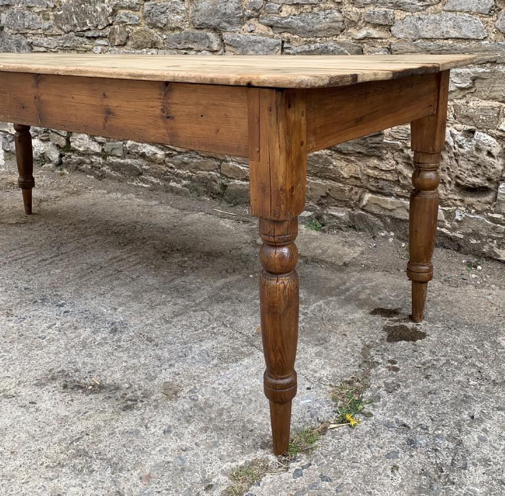 Large Antique Pine Farmhouse Table View VII