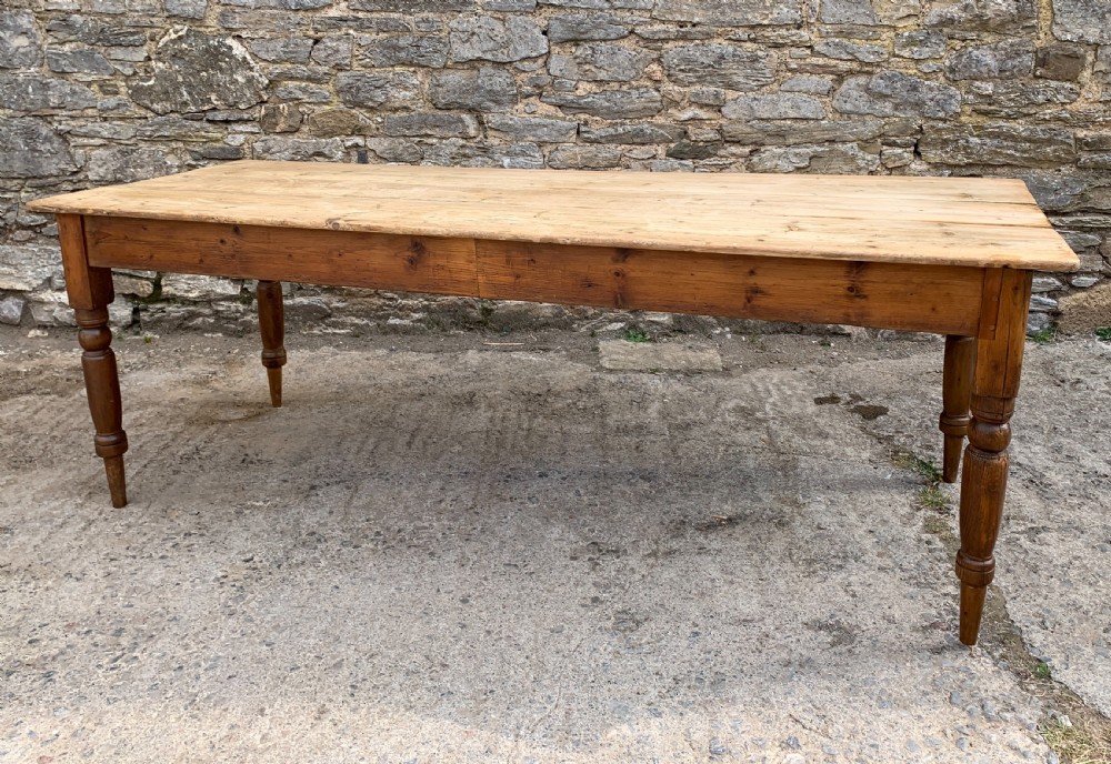 Large Antique Pine Farmhouse Table View VIII