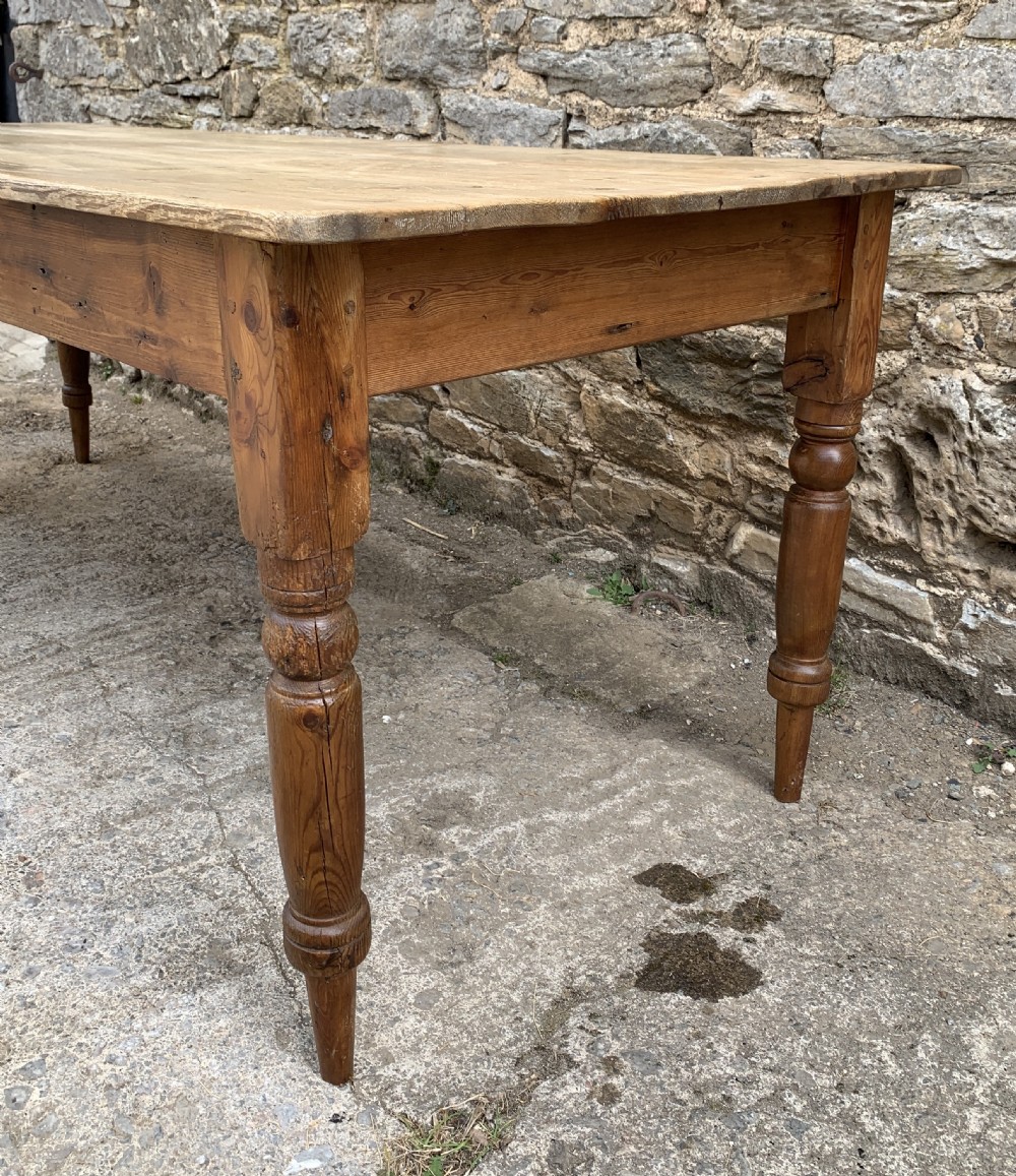 Large Antique Pine Farmhouse Table View IX