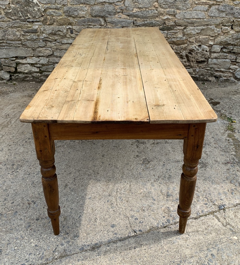 Large Antique Pine Farmhouse Table View X