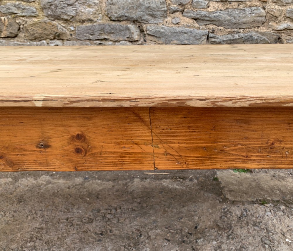 Large Antique Pine Farmhouse Table View XV