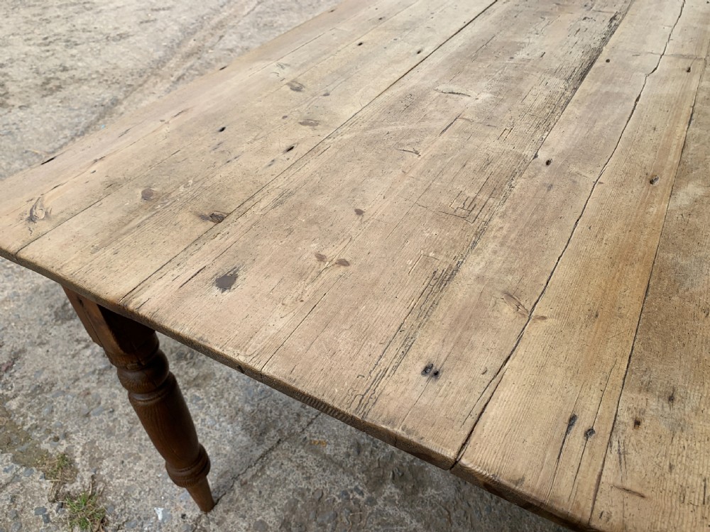 Large Antique Pine Farmhouse Table View XVI