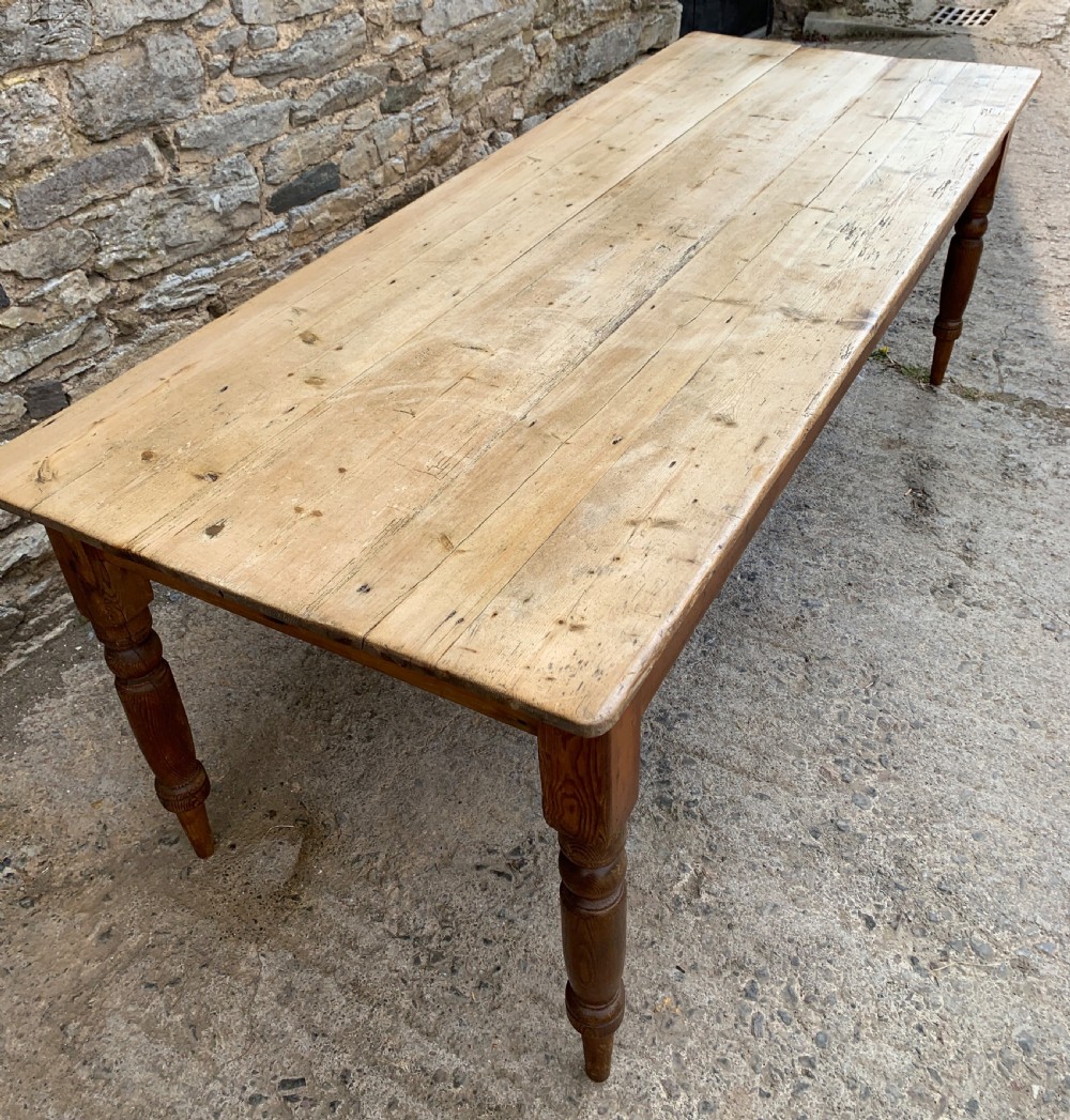 Large Antique Pine Farmhouse Table View XVII