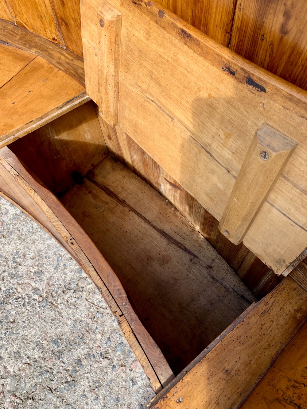 Large Antique Pine Box Settle View VIII