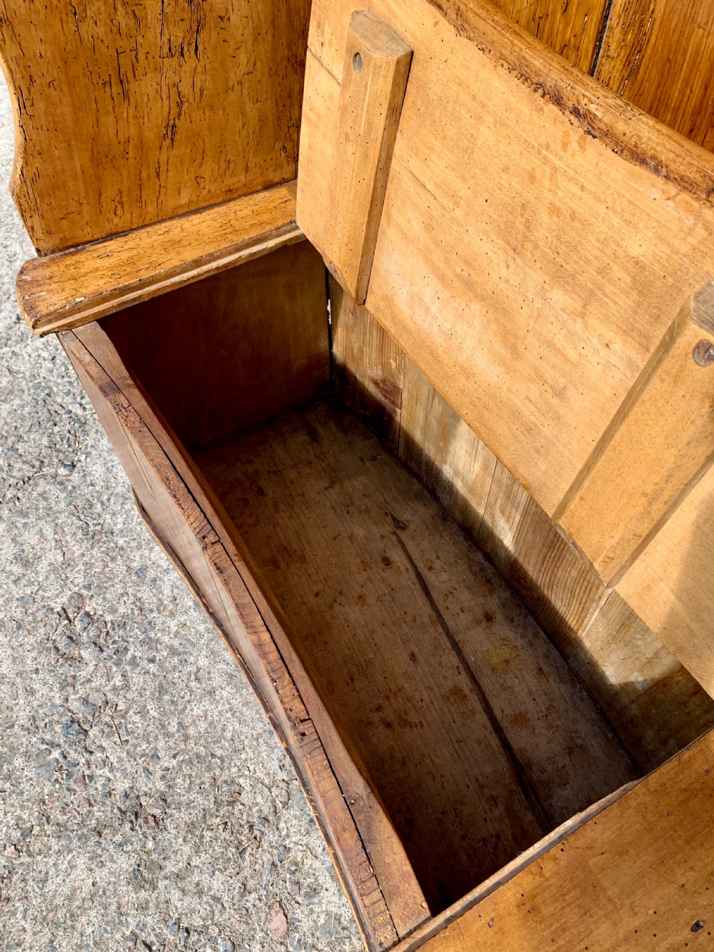 Large Antique Pine Box Settle View IX