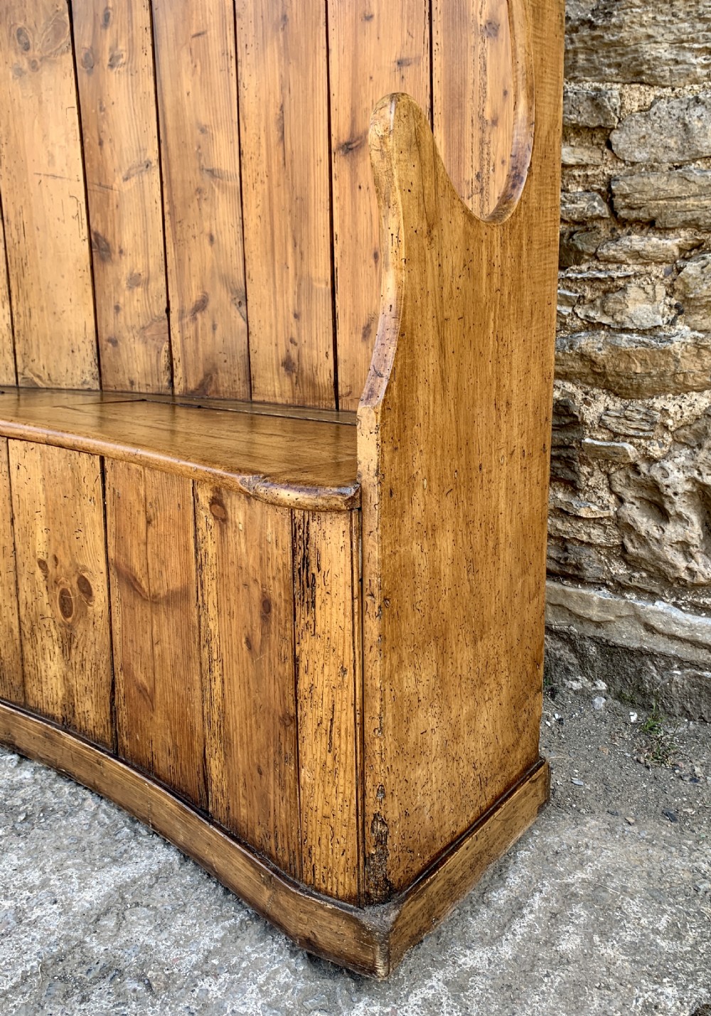 Large Antique Pine Box Settle View XIII
