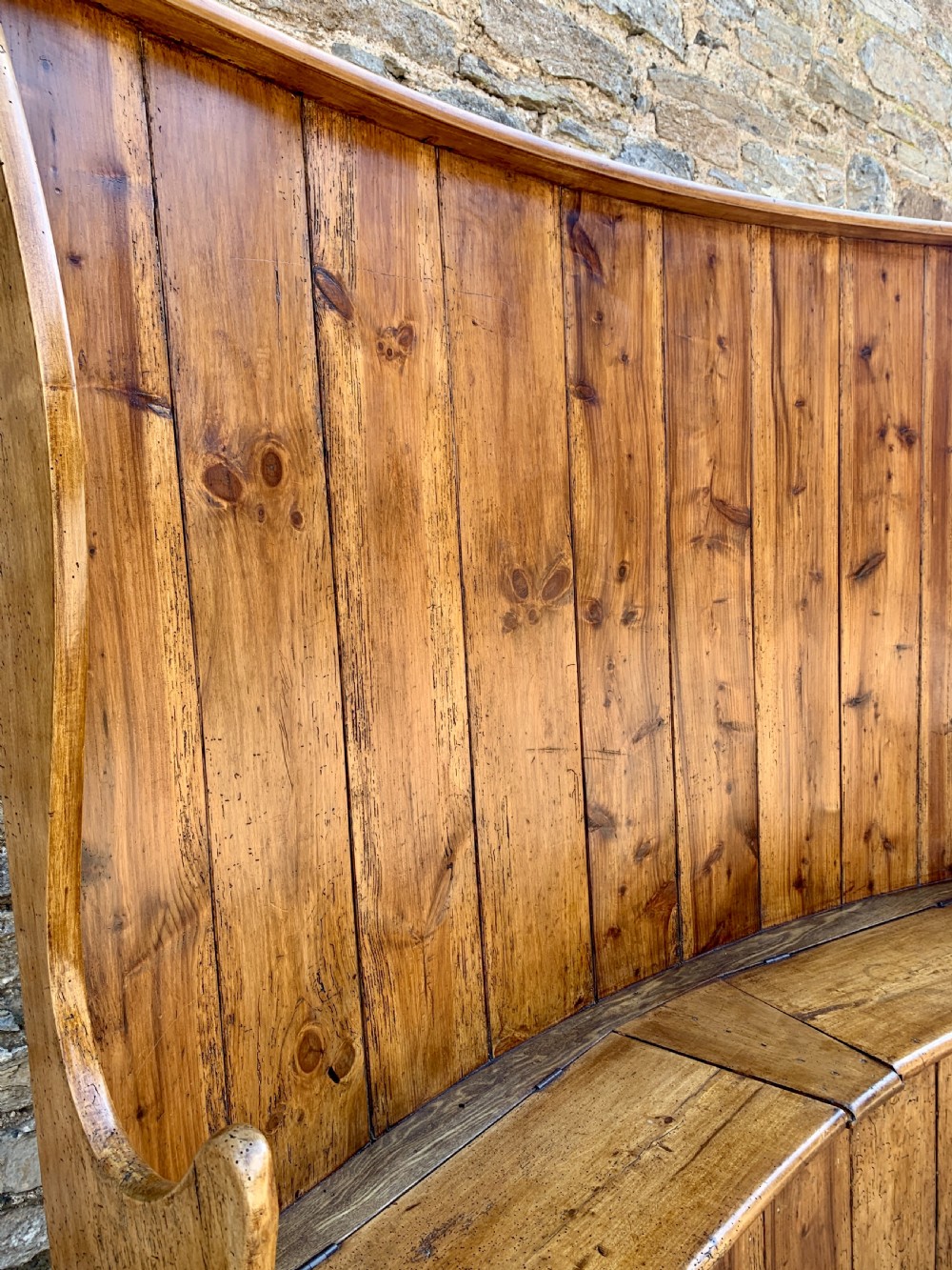 Large Antique Pine Box Settle View XVI