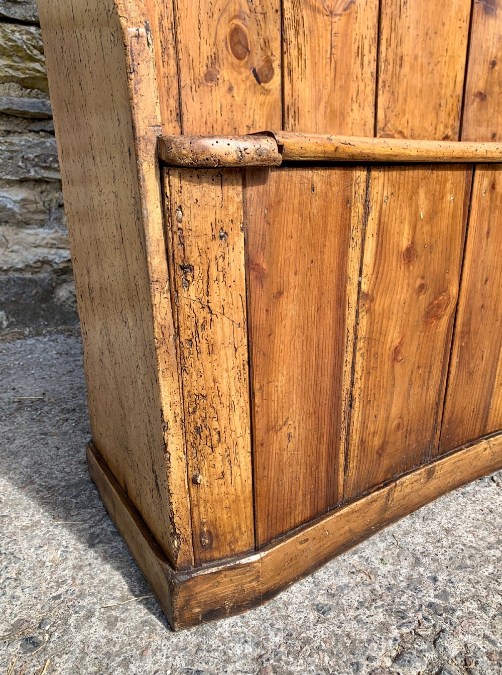 Large Antique Pine Box Settle View XVIII