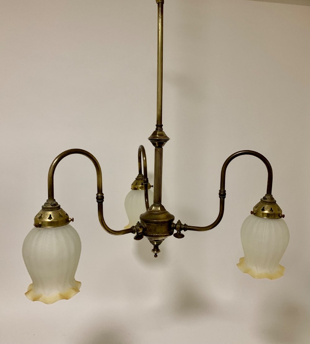 Antique Brass 3 Arm Chandelier View III