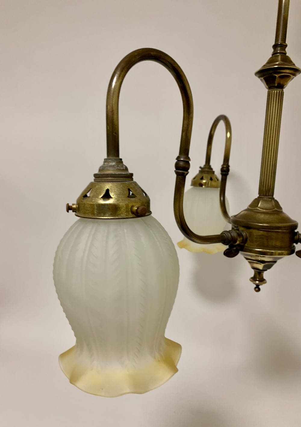 Antique Brass 3 Arm Chandelier View VI