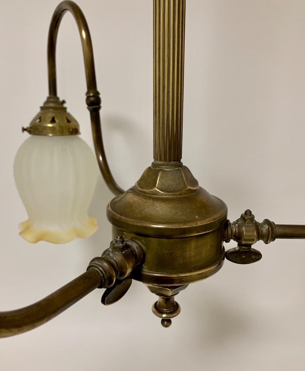 Antique Brass 3 Arm Chandelier View VII