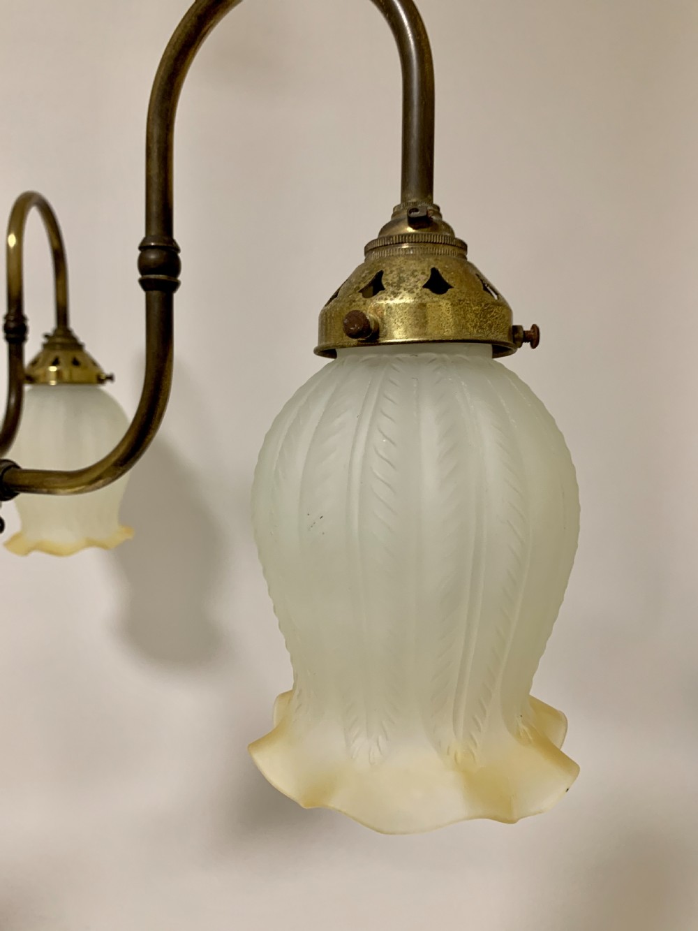 Antique Brass 3 Arm Chandelier View VIII