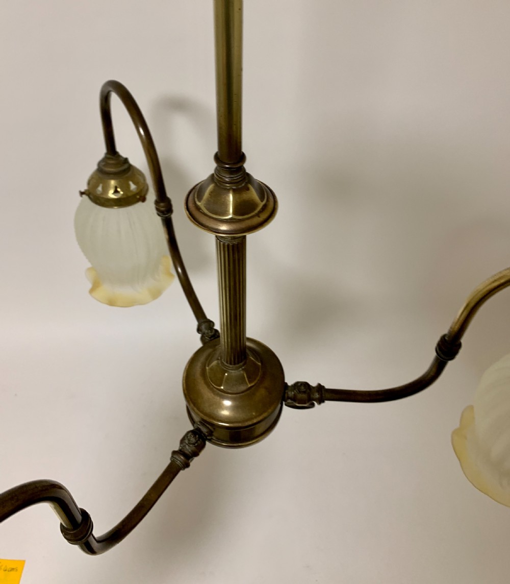Antique Brass 3 Arm Chandelier View IX