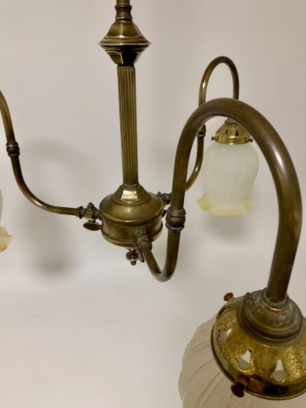 Antique Brass 3 Arm Chandelier View X