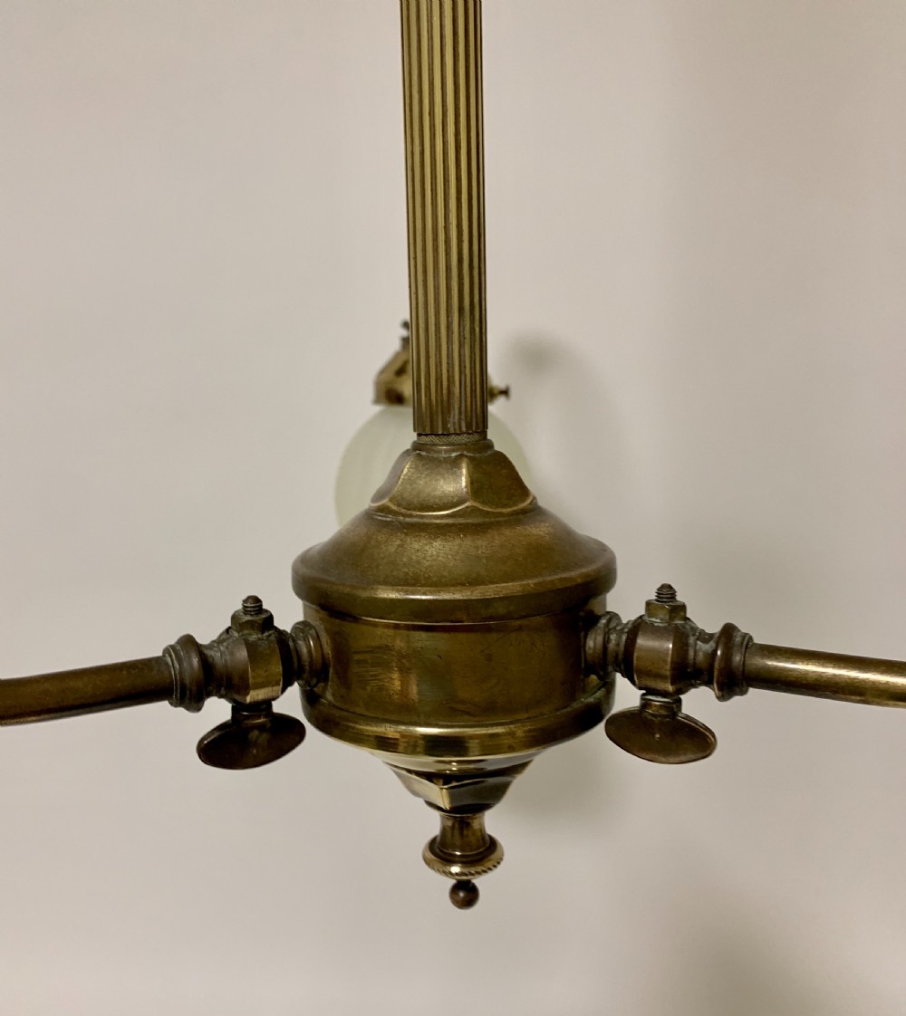 Antique Brass 3 Arm Chandelier View XI