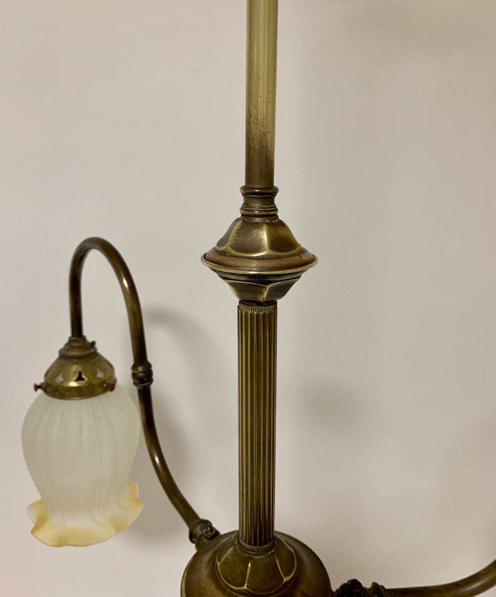 Antique Brass 3 Arm Chandelier View XII