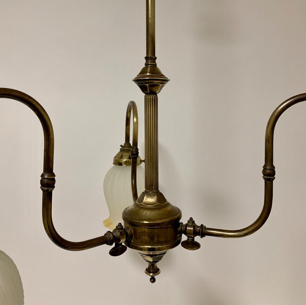 Antique Brass 3 Arm Chandelier View XIII