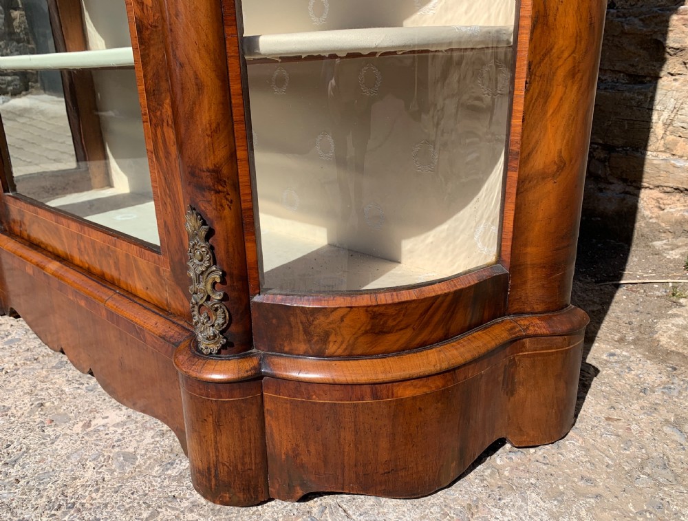 Victorian Walnut Credenza Display Cabinet View VIII