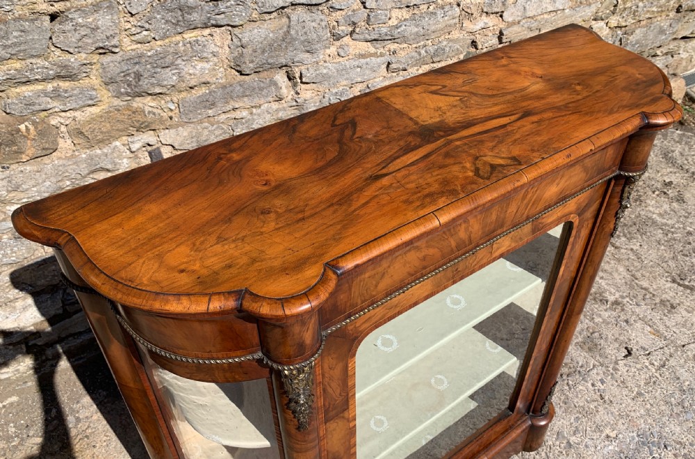 Victorian Walnut Credenza Display Cabinet View XIII