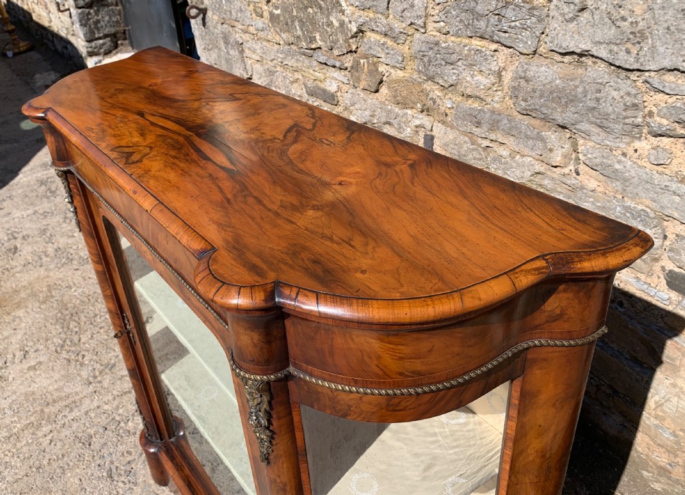 Victorian Walnut Credenza Display Cabinet View XVI