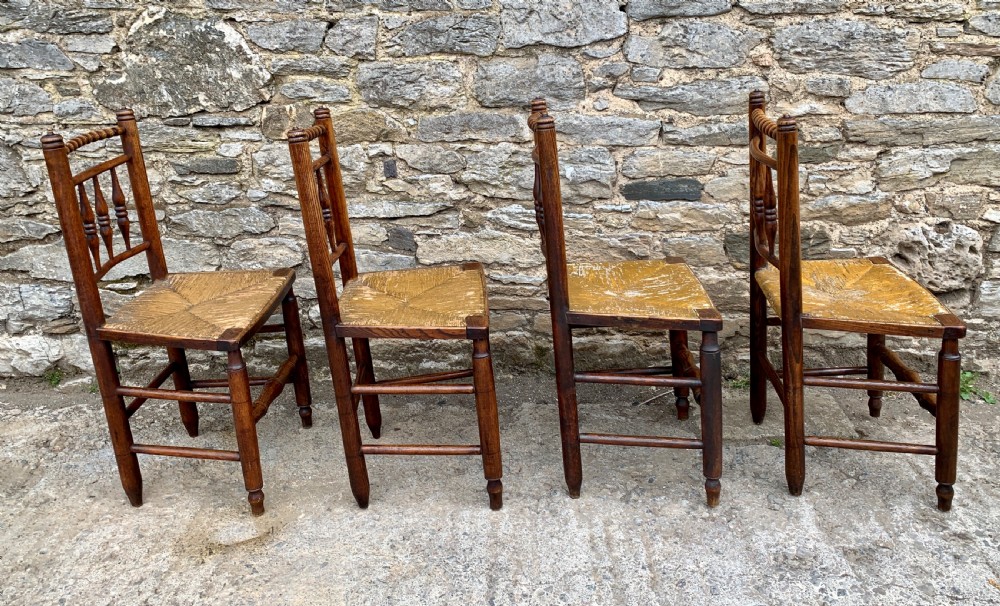 Set of 4 Antique Elm Country Chairs View X