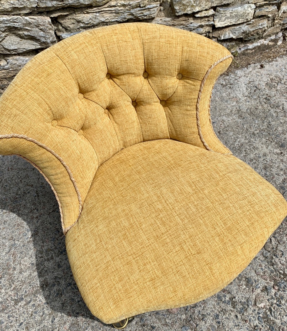 Small Antique Victorian Upholstered Salon Chair View II