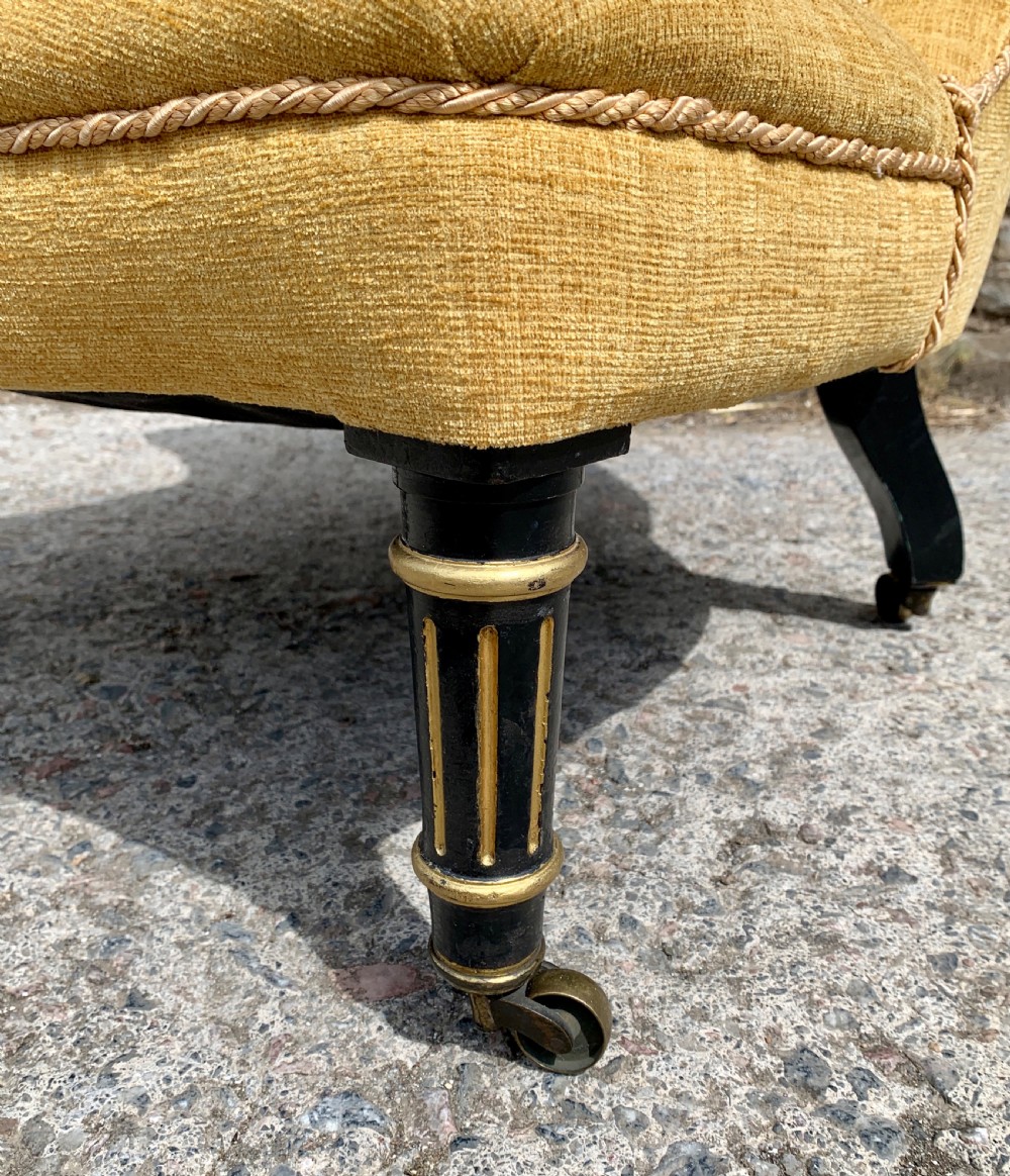 Small Antique Victorian Upholstered Salon Chair View V