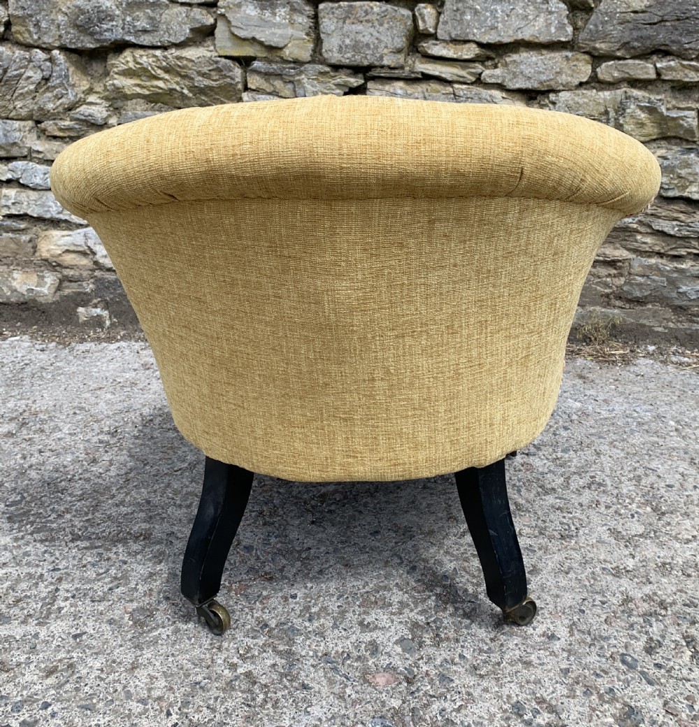 Small Antique Victorian Upholstered Salon Chair View VII