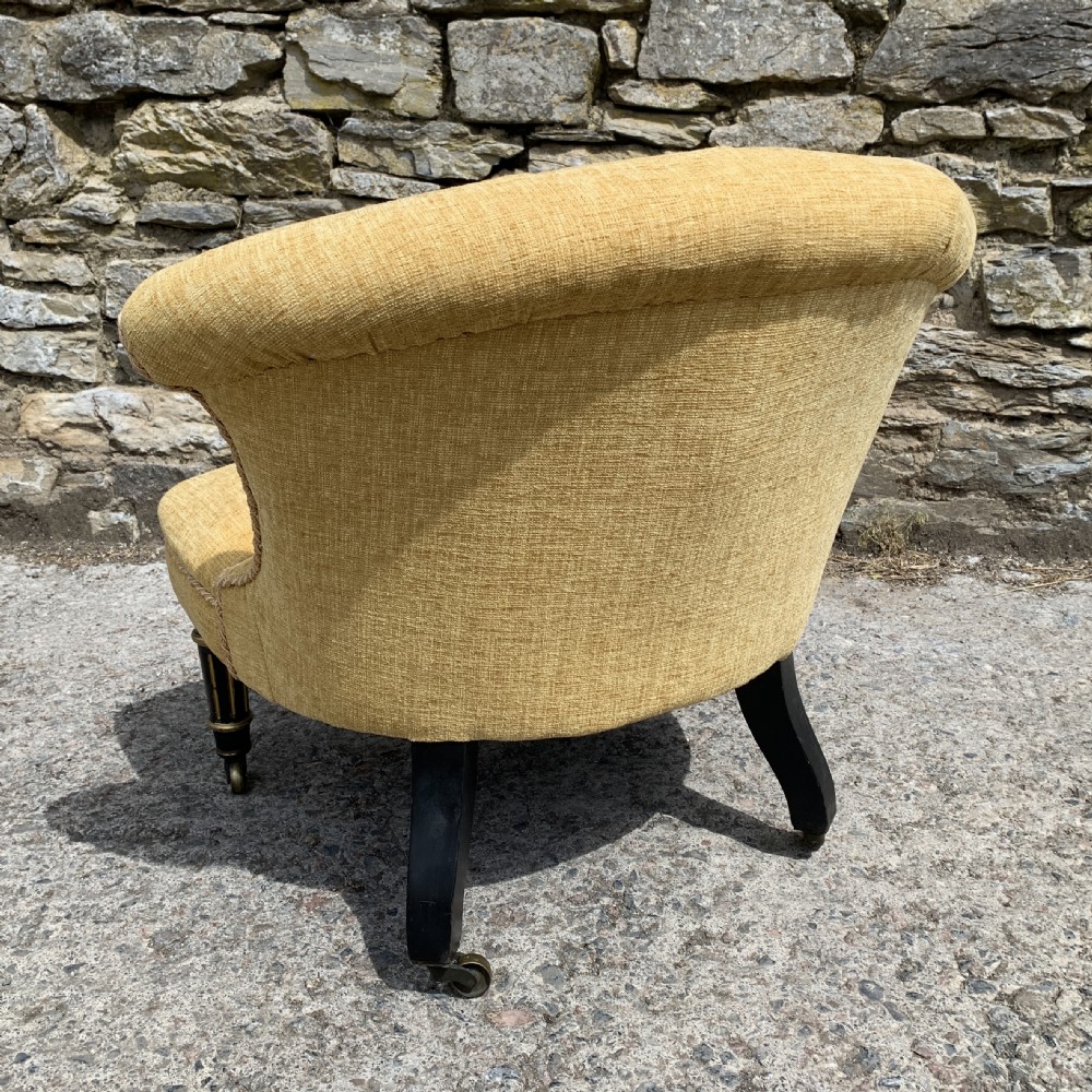 Small Antique Victorian Upholstered Salon Chair View VIII