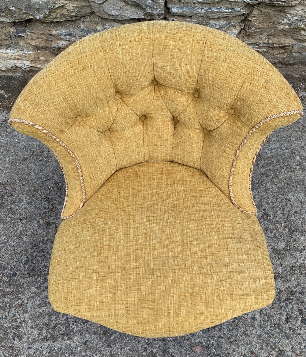 Small Antique Victorian Upholstered Salon Chair View XII