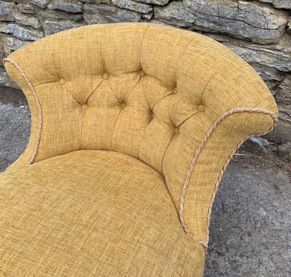 Small Antique Victorian Upholstered Salon Chair View XIII
