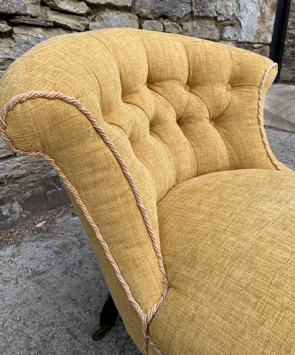 Small Antique Victorian Upholstered Salon Chair View XVI