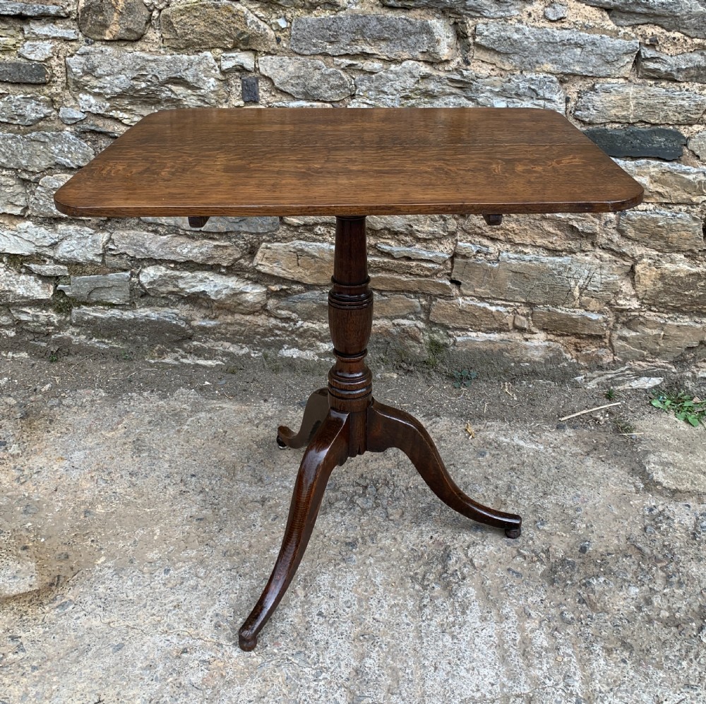 Georgian Oak Tilt Top Occasional Table View XIV