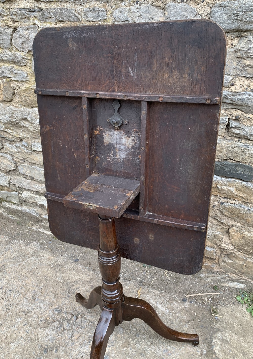 Georgian Oak Tilt Top Occasional Table View XVI