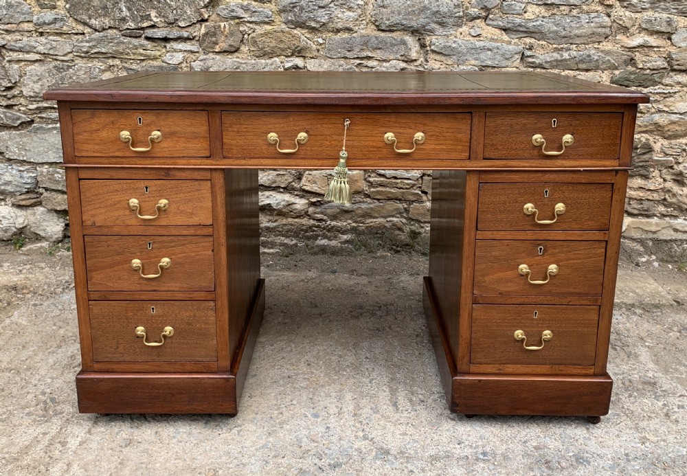Antique Mahogany Pedestal Writing Desk View II