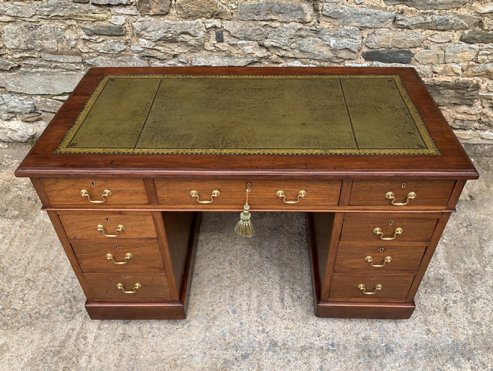 Antique Mahogany Pedestal Writing Desk View III