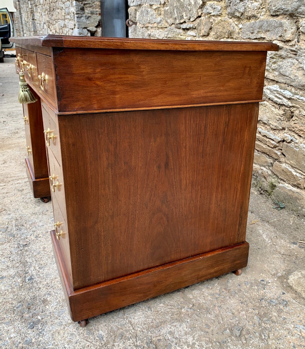 Antique Mahogany Pedestal Writing Desk View V