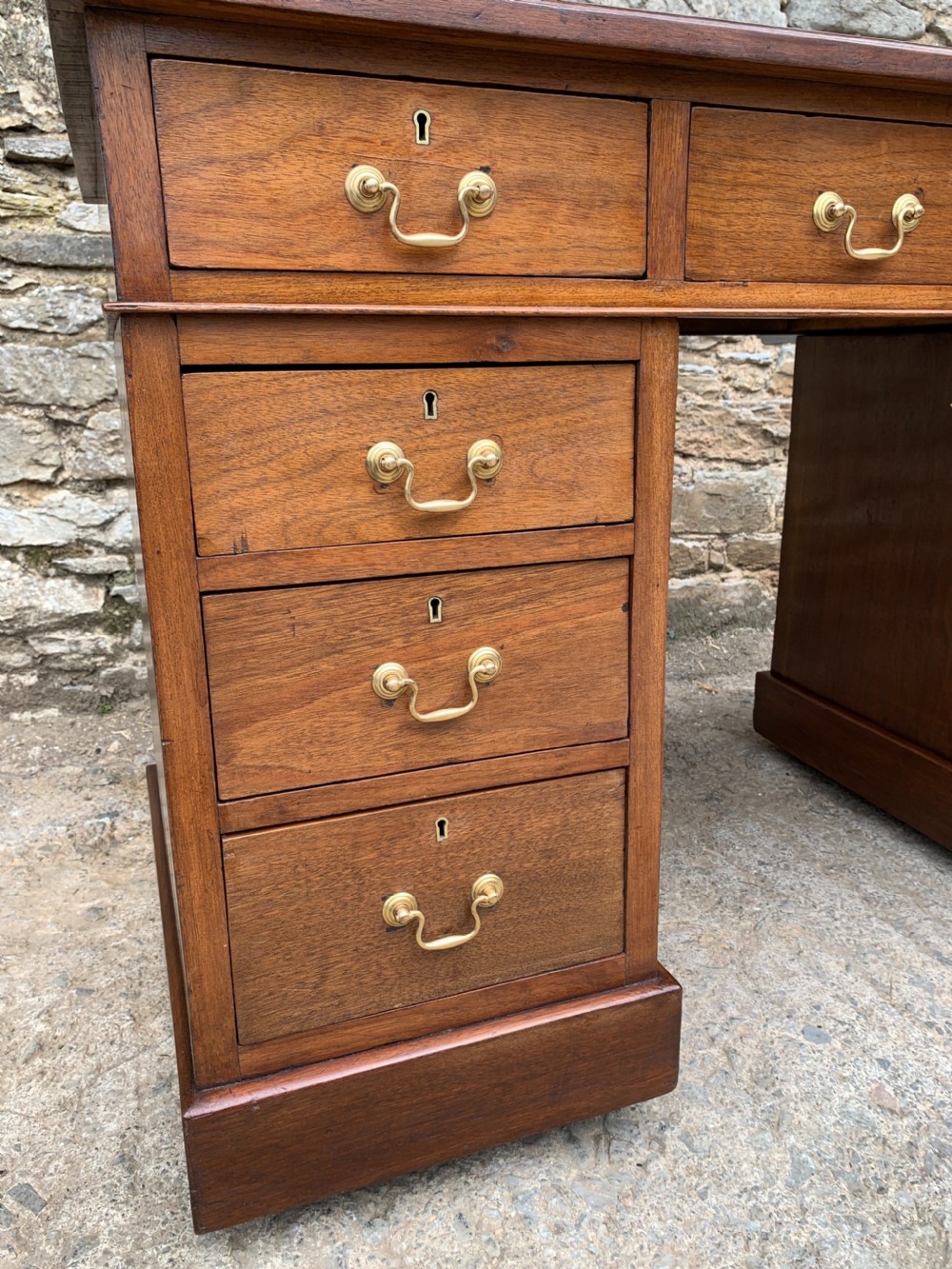 Antique Mahogany Pedestal Writing Desk View VII