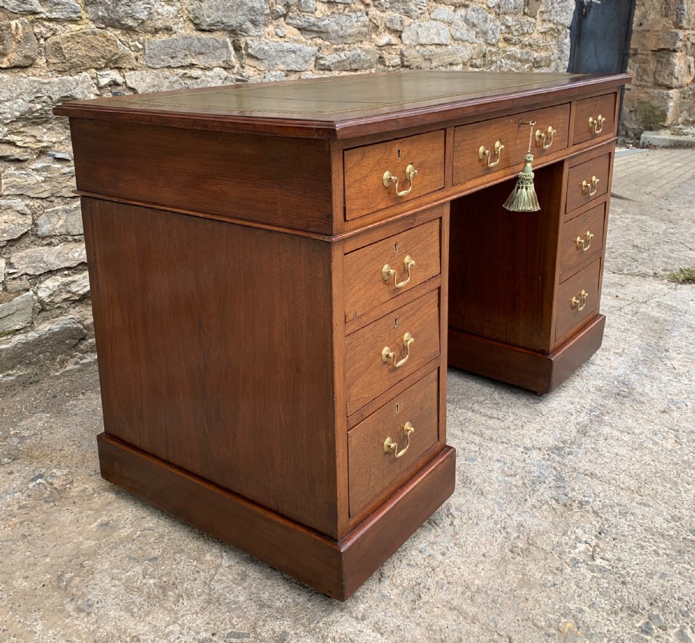 Antique Mahogany Pedestal Writing Desk View VIII