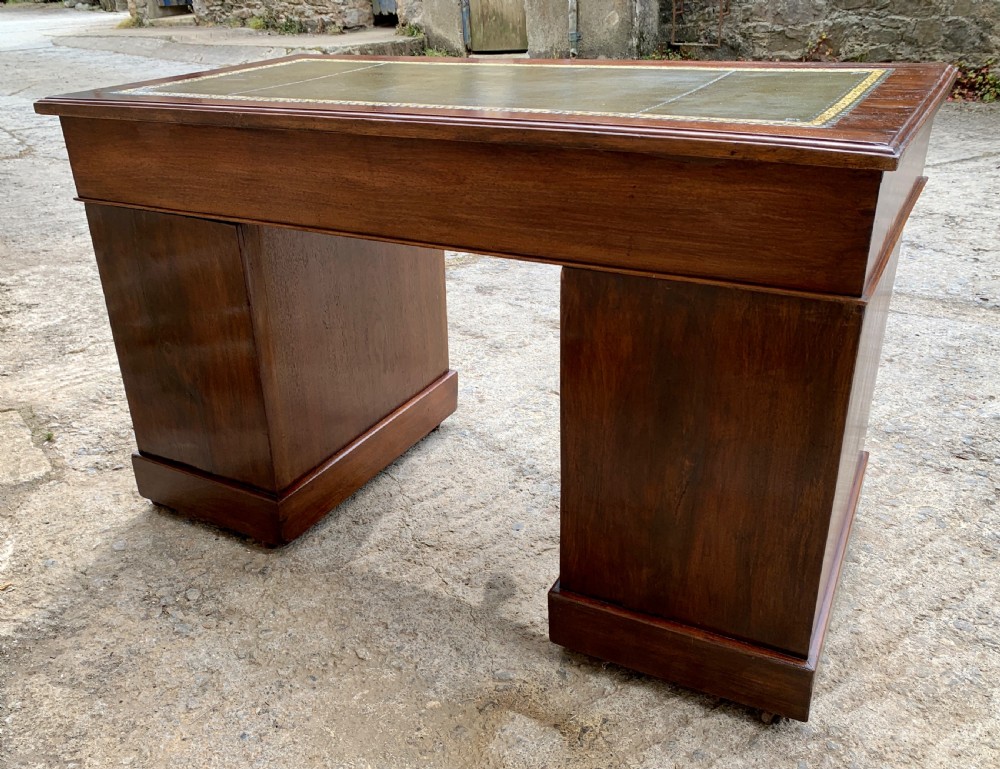Antique Mahogany Pedestal Writing Desk View IX