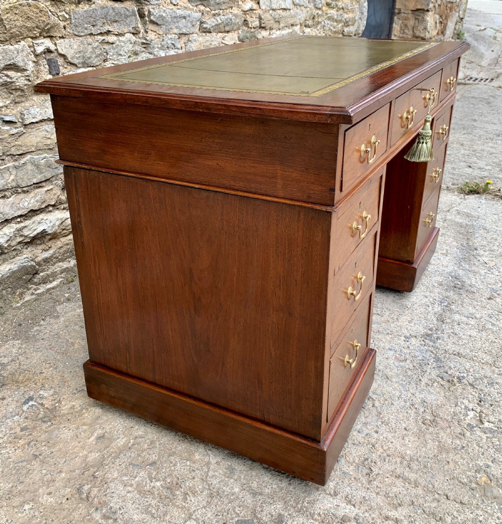 Antique Mahogany Pedestal Writing Desk View XII