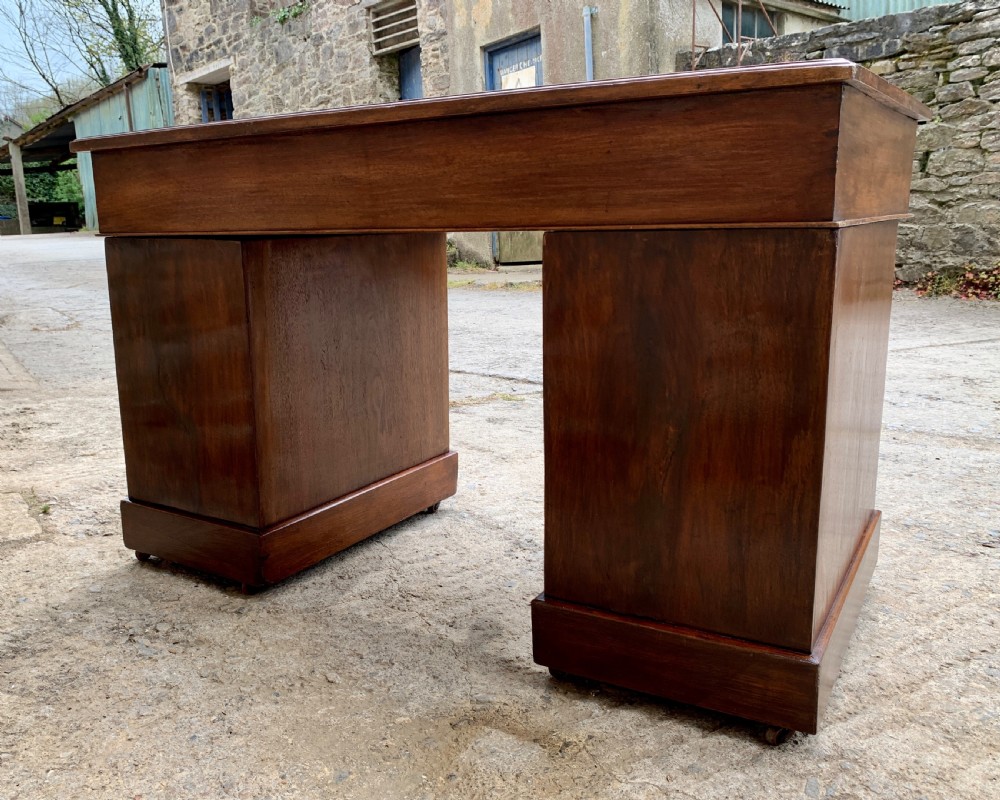 Antique Mahogany Pedestal Writing Desk View XVI