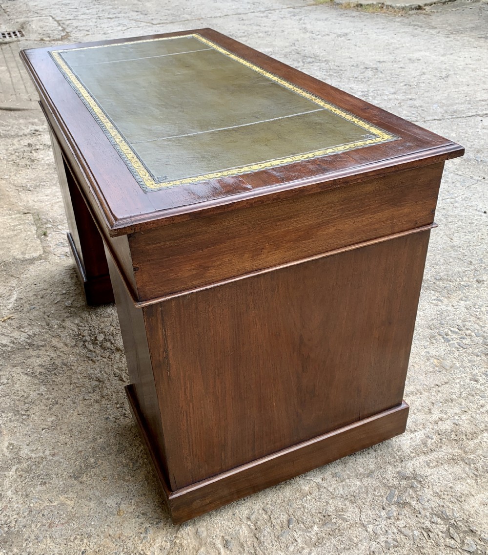 Antique Mahogany Pedestal Writing Desk View XVII