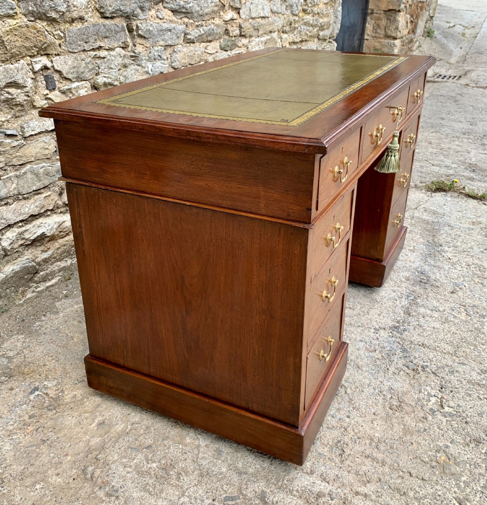 Antique Mahogany Pedestal Writing Desk View XIX