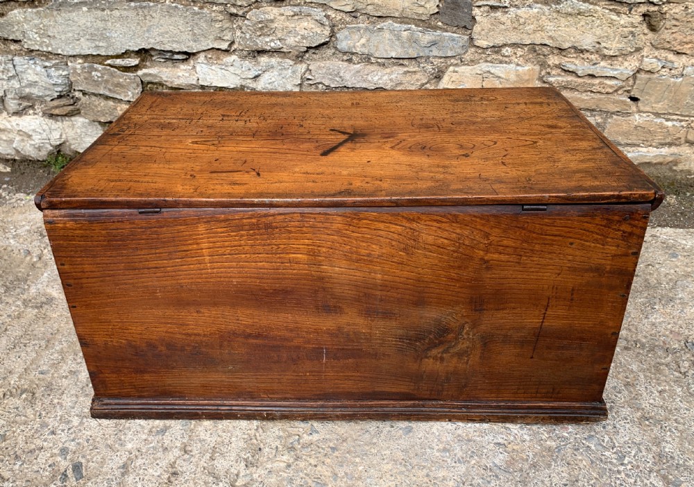 Antique Elm Blanket Box View XV