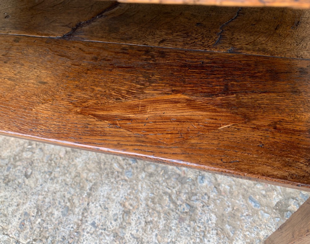 Antique Country Oak Side Table with Shelf View V