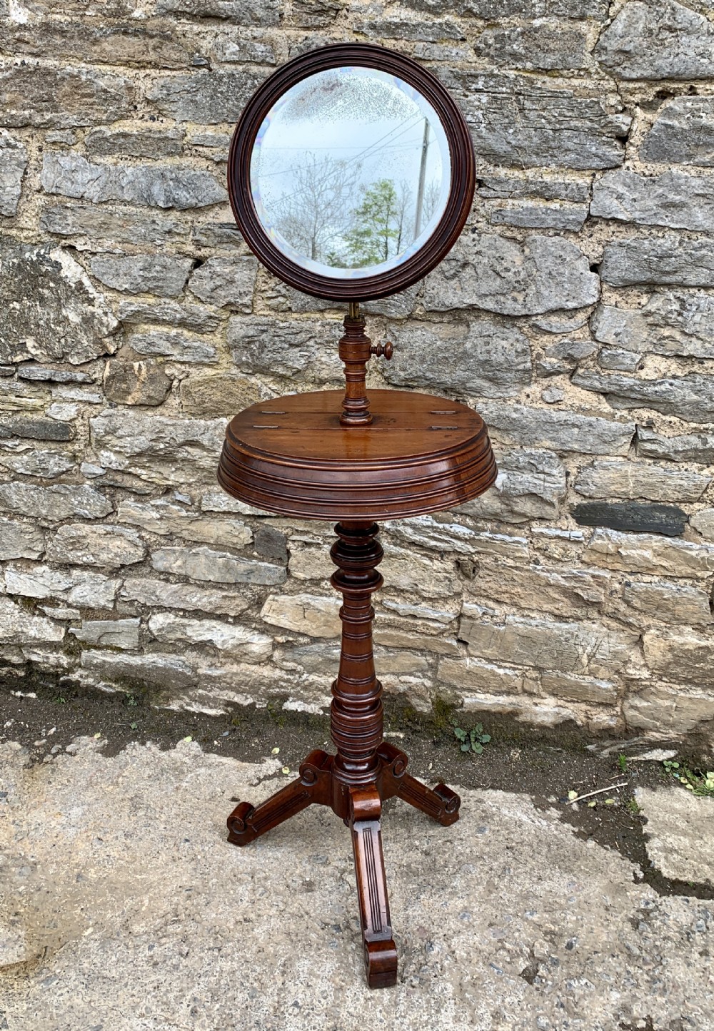 Victorian Walnut Adjustable Shaving Stand